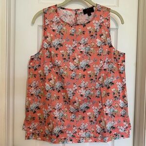J.Crew Liberty of London - Pink dogwood floral sleeveless cotton top, Size 6
